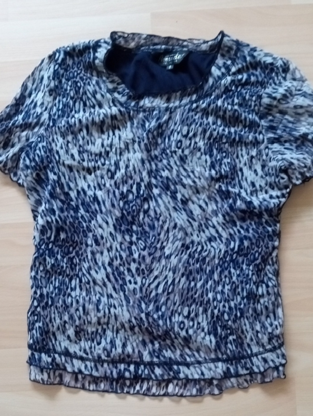💲1⃣❤▶▶Women’s Short Sleeve Animal Print Top - Blue/Gray purple 💜